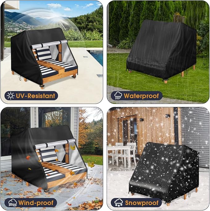 Outdoor Chaise Lounge Cover for KidKraft Wooden Double Chaise Lounge,