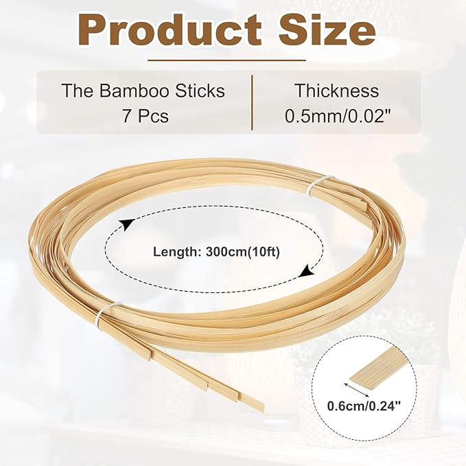 MECCANIXITY 7 Rolls Bamboo Strips