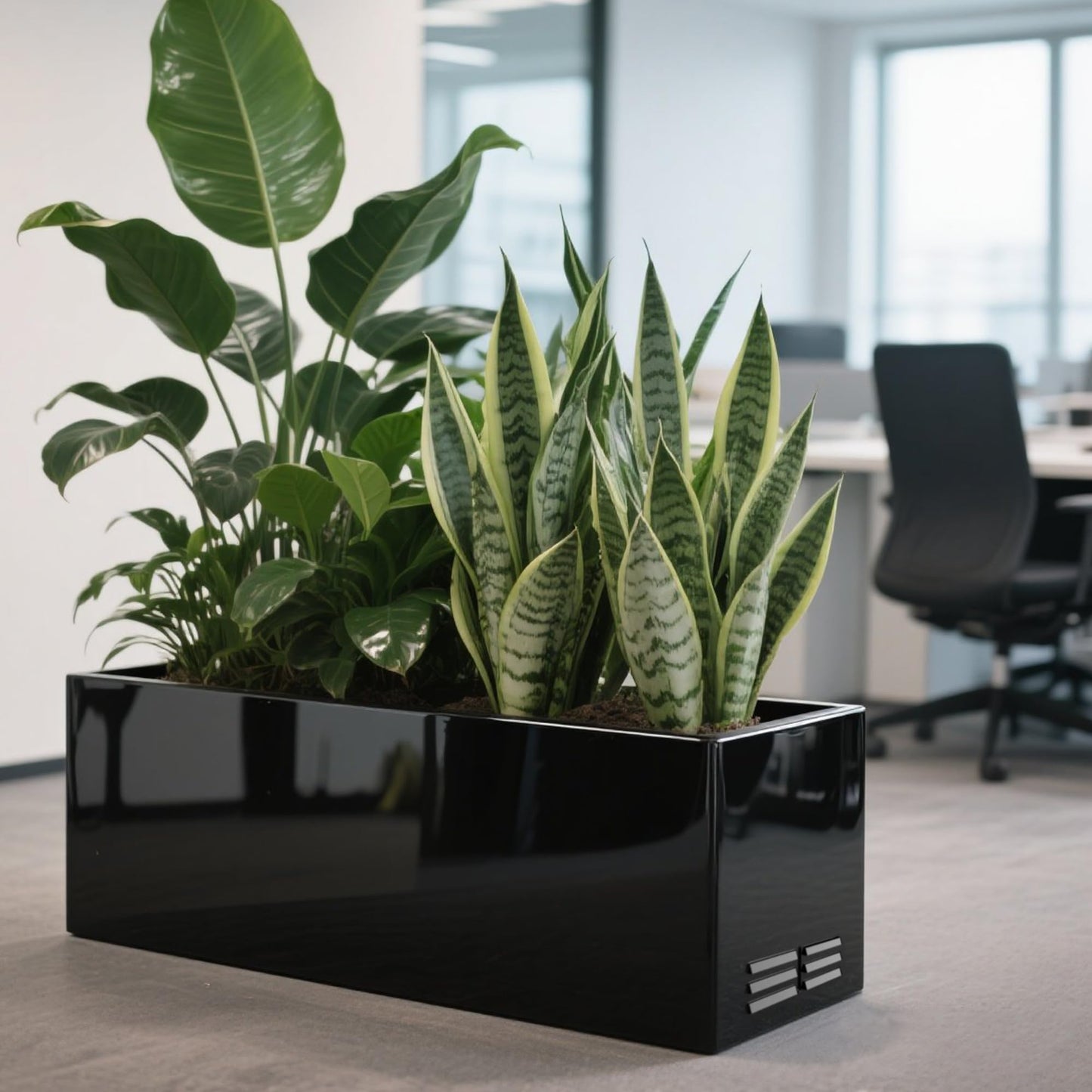 Worth Metal Planter Box with Insert Plate & Drain Holes, Indoor or Outdoor Use, No Assembly Required, 30" x 11" x 13", 14.3 Gallons, Glossy Black