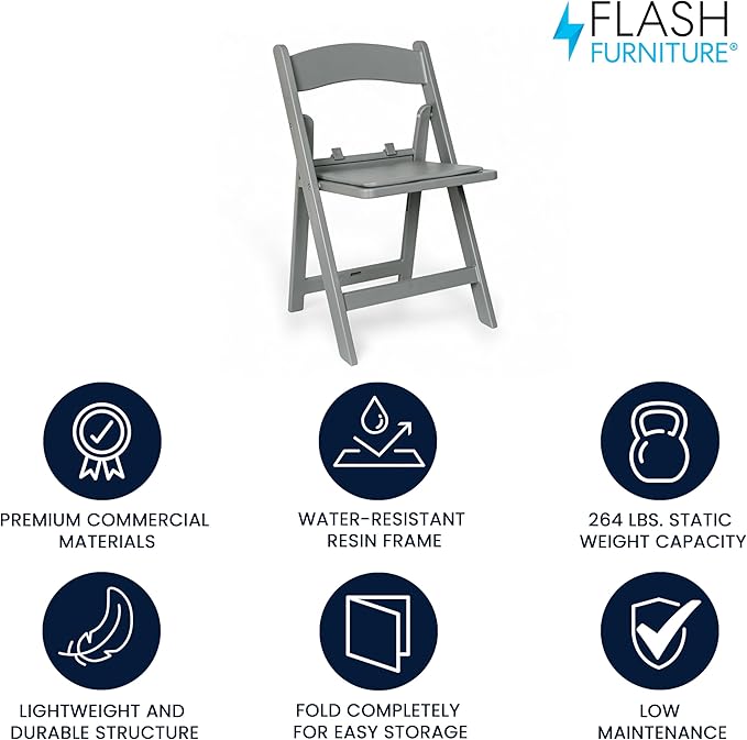 Flash Furniture Hercules Kids Gray Resin Folding Chair