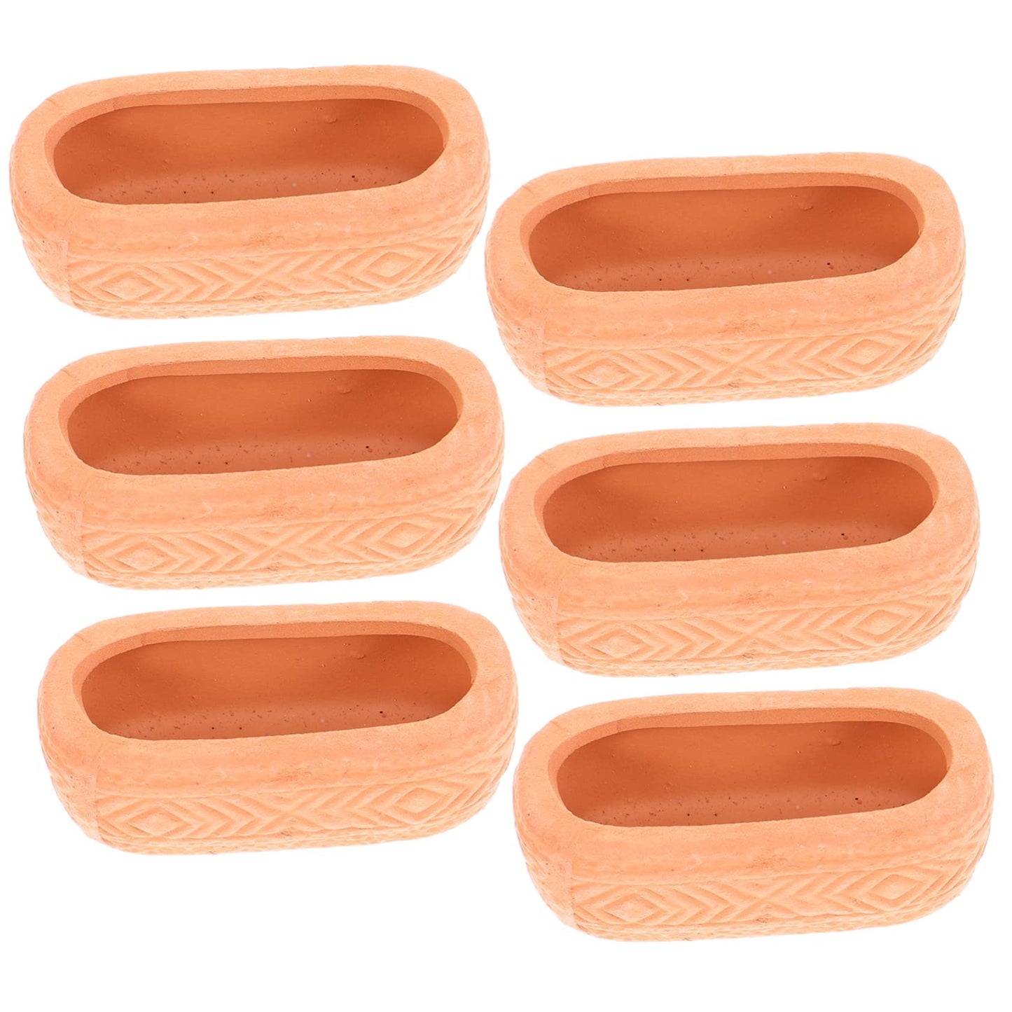 ORFOFE Mini Ceramic Nursery Pots 6-Pack Lightweight Plant Containers with Drainage Holes for Seedlings Succulents Indoor Gardening 1.88X0.70X0.70In