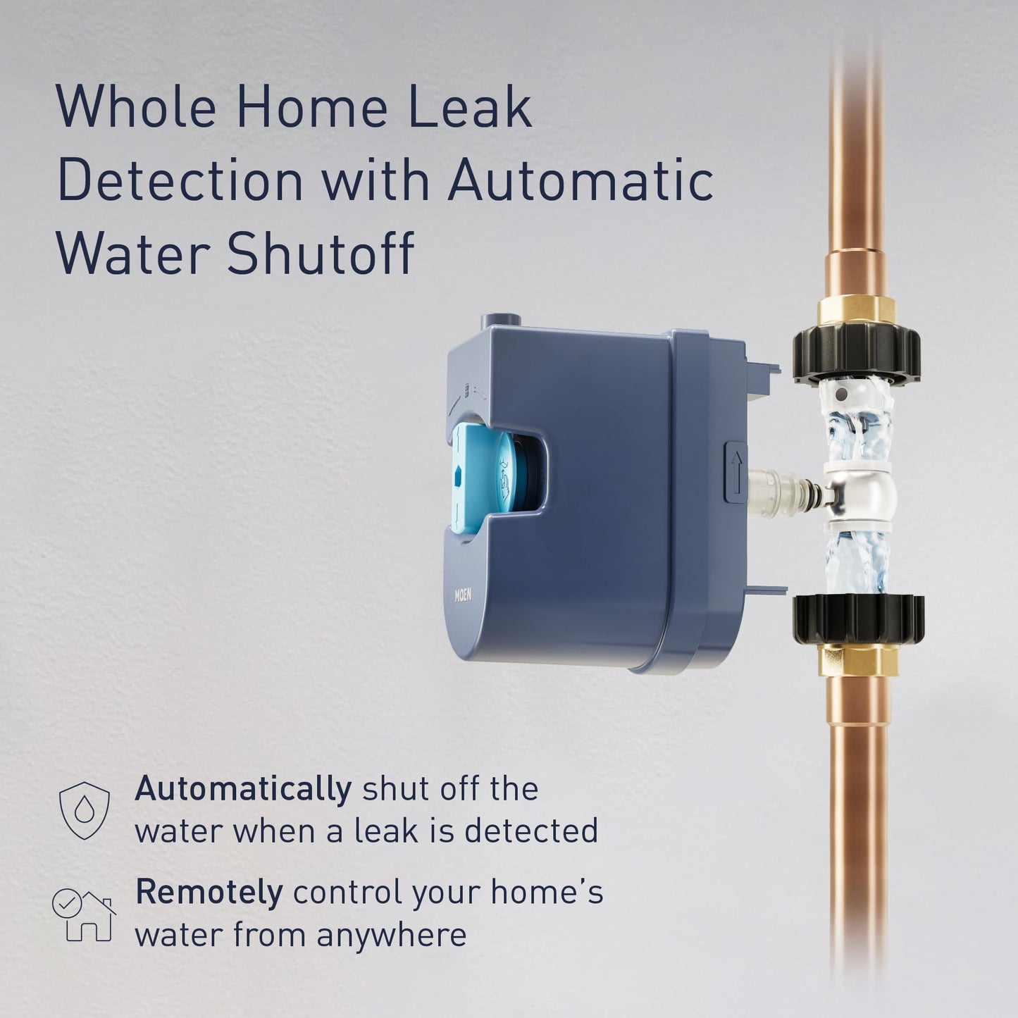 Moen Flo 1-inch Smart Water Shut Off Valve, Smart Home Water Monitor Leak Detector, Wifi Connected, App Enabled Flow Meter and Shutoff, 900-006