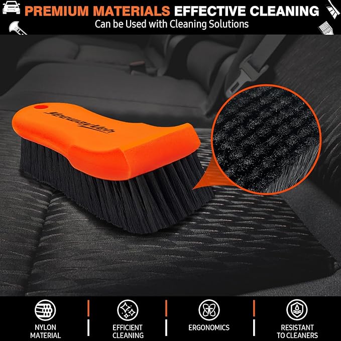 YeewayVeh 7PCS Car Interior Detailing Kit, Horse Hair Leather Brush
