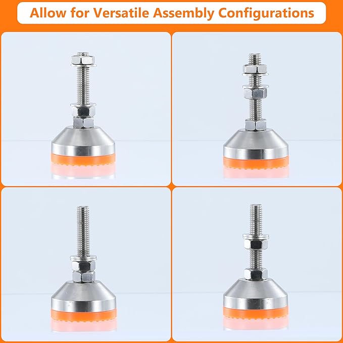 Heavy Duty 2000 lb Capacity Stainless Steel Adjustable Leveling Feet
