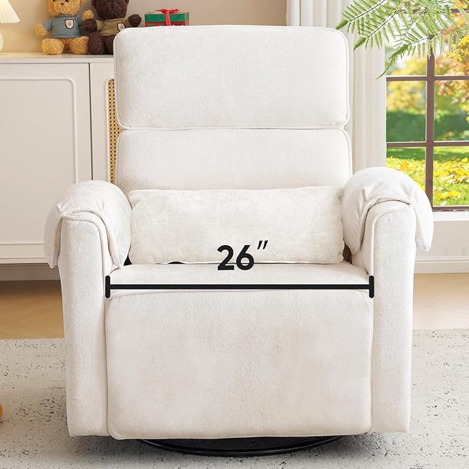 Oversized Power Rocker Recliner Chair, Chenille Glider Rocking Nursery Chair