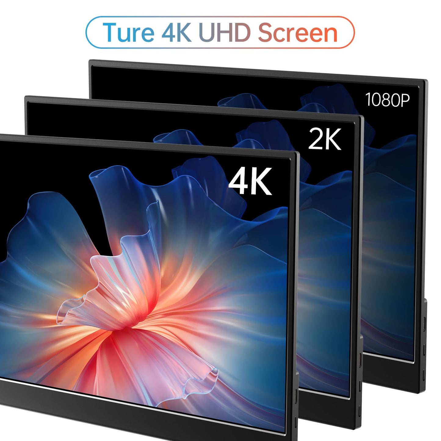 MNN 4K Portable Monitor 15.6" 3840x2160 UHD USB-C HDMI Laptop Monitor, 100% Adobe RGB IPS Computer Gaming Display HDR Travel Monitor w/Speakers & Smart Cover for Laptop Xbox PS5 Switch PC Phone