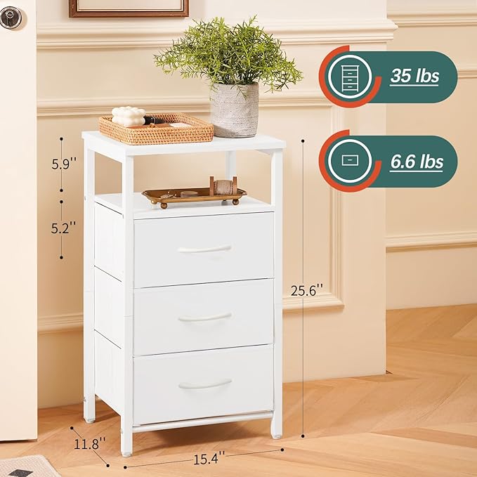 Yoobure Night Stand with Charging Station, 16 Colors LED Nightstand with USB