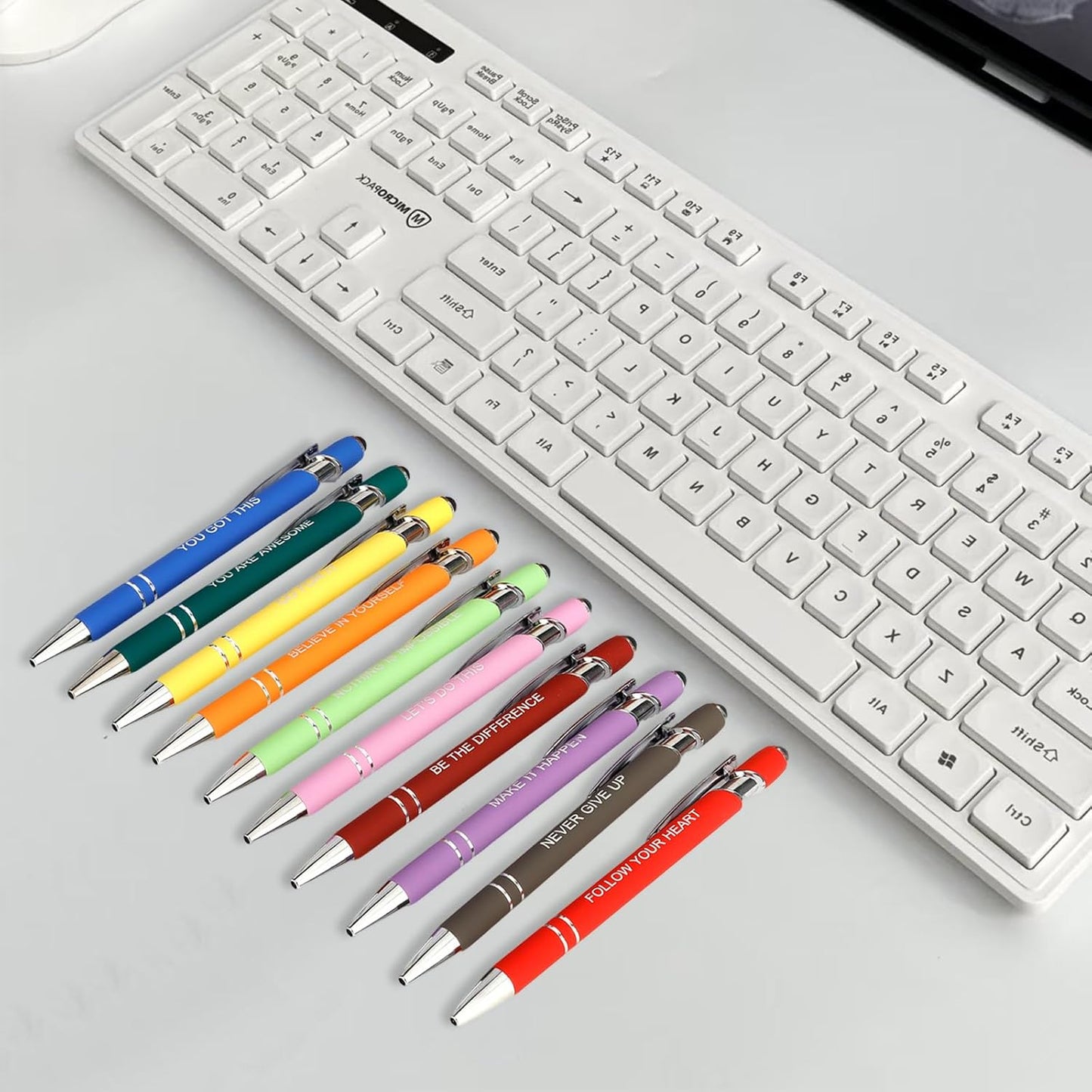 20 Pcs Inspirational Pens Bulk - Motivational Ink Ballpoint Pen with Quotes Stylus Tip Nurse Gifts for School Coworkers Office Supplies Black Ink