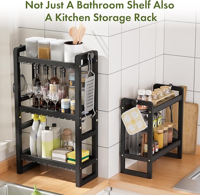 AmazerBath Bamboo Over The Toilet Storage Shelf