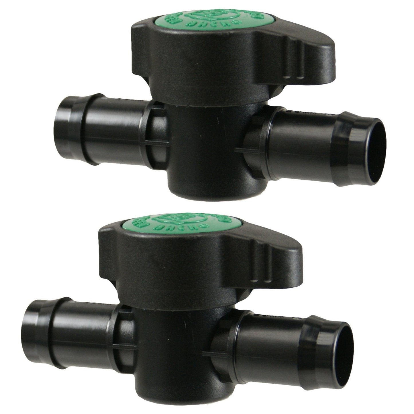 Habitech 2-Pack In-Line Barbed Ball Valve 16mm For 1/2 and 5/8 Inch Tubing (.570 to .620 ID) - Regulate and Shut-Off/On Water Flow