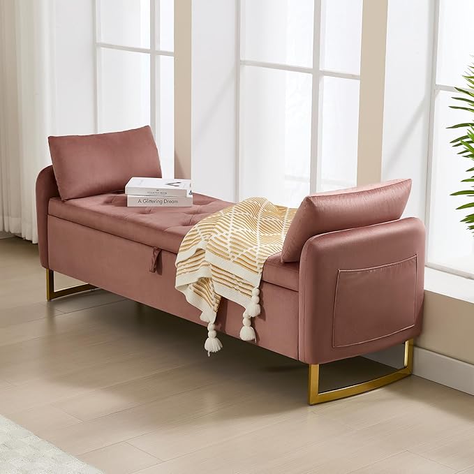 65" End of Bed Storage Bench, Modern Storage Benches