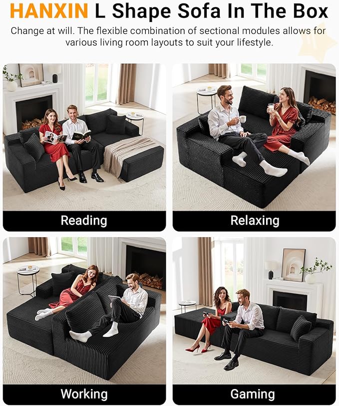 Cloud Sectional Couch, 105 Inch Modular Sectional Sofa