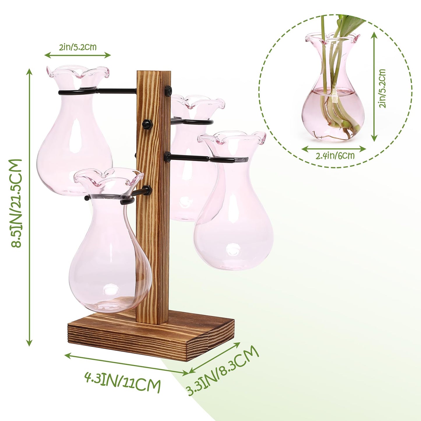 Plants Propagation Stations Bulb Glass Propagation Birthday Gift for Women Garden Plant Lovers - 4 Bulb