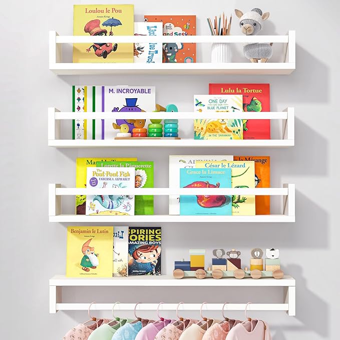 Fixwal Nursery Book Shelves, 23.6 Inch Floating Bookshelves