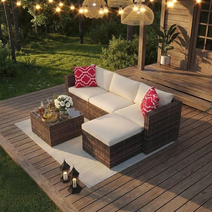 5-Piece Outdoor Sectional Sofa Set, Outdoor Patio Set Sectional Sofa,