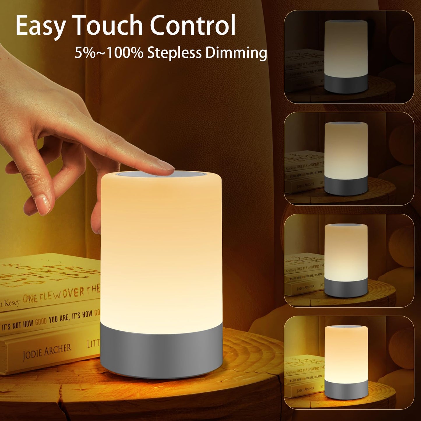 G Keni Nursery Night Light for Baby, Portable LED Touch Night Lamp for Kids and Adult, Breastfeeding, Sleep Aid, USB Rechargeable Nursing Lamp, Bedside Dimmable Warm Night Light, Soft Eye Caring