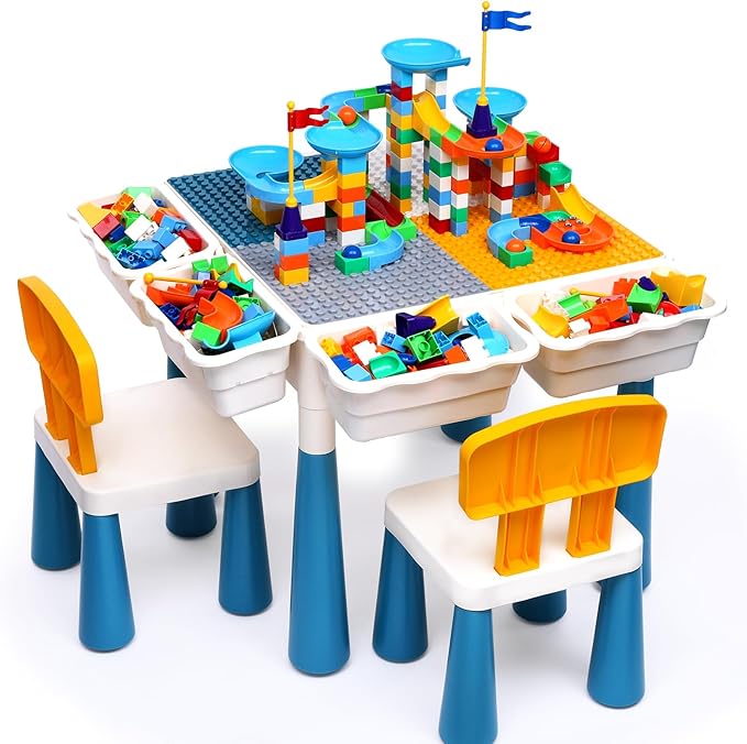 Arscniek Toddlers Activity Table 7 in 1 Kids Activity Tables and Chair Set