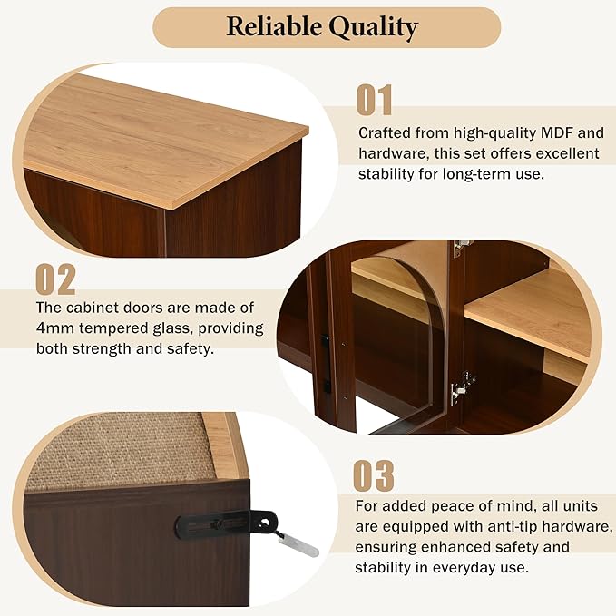Merax Vintage Farmhouse TV Stand Set
