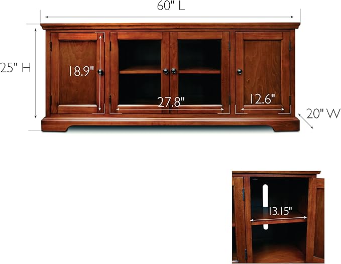 Leick Home 87360 TV Stand with Enclosed Storage