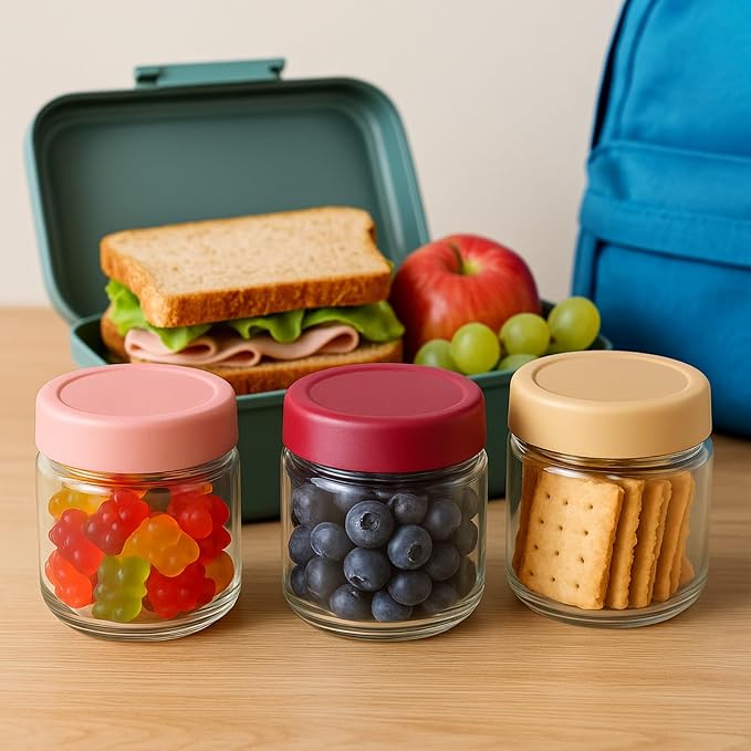 TBWIND 12 Pack Overnight Oats Containers with Lids, 10oz Glass Mason Jars with Airtight Lids, Wide Mouth Food Storage Containers for Yogurt, Chia Pudding, Salads, Snacks & Meal Prep