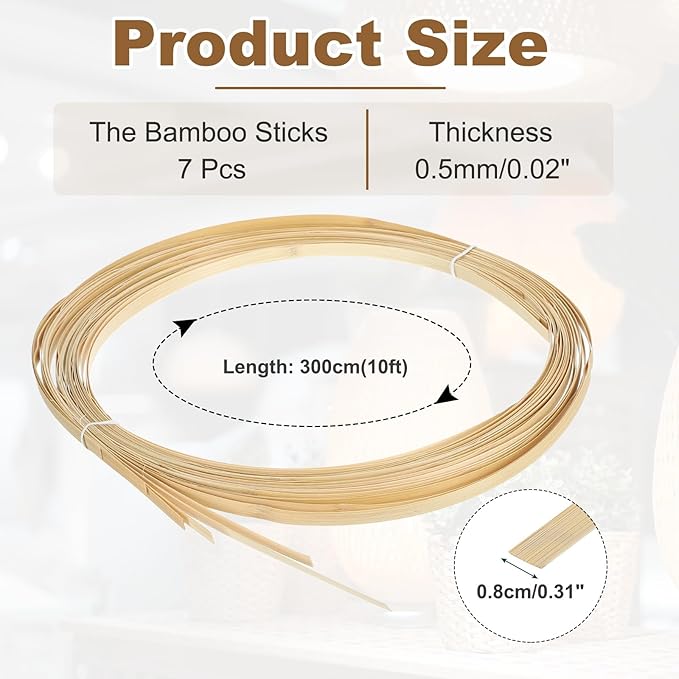 MECCANIXITY 7 Rolls Bamboo Strips