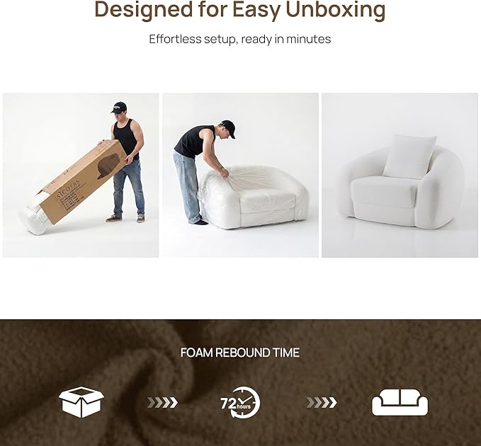 SICOTAS 49.9" Curved Convertible Sofa Couch Bed