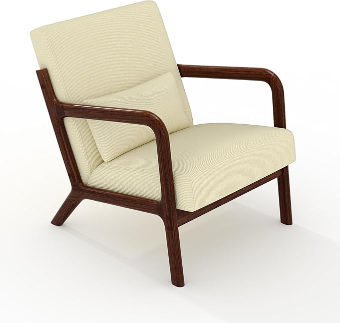 Garvee Mid-Century Modern Accent Chair, Fine Wale Corduroy Upholstery, Solid