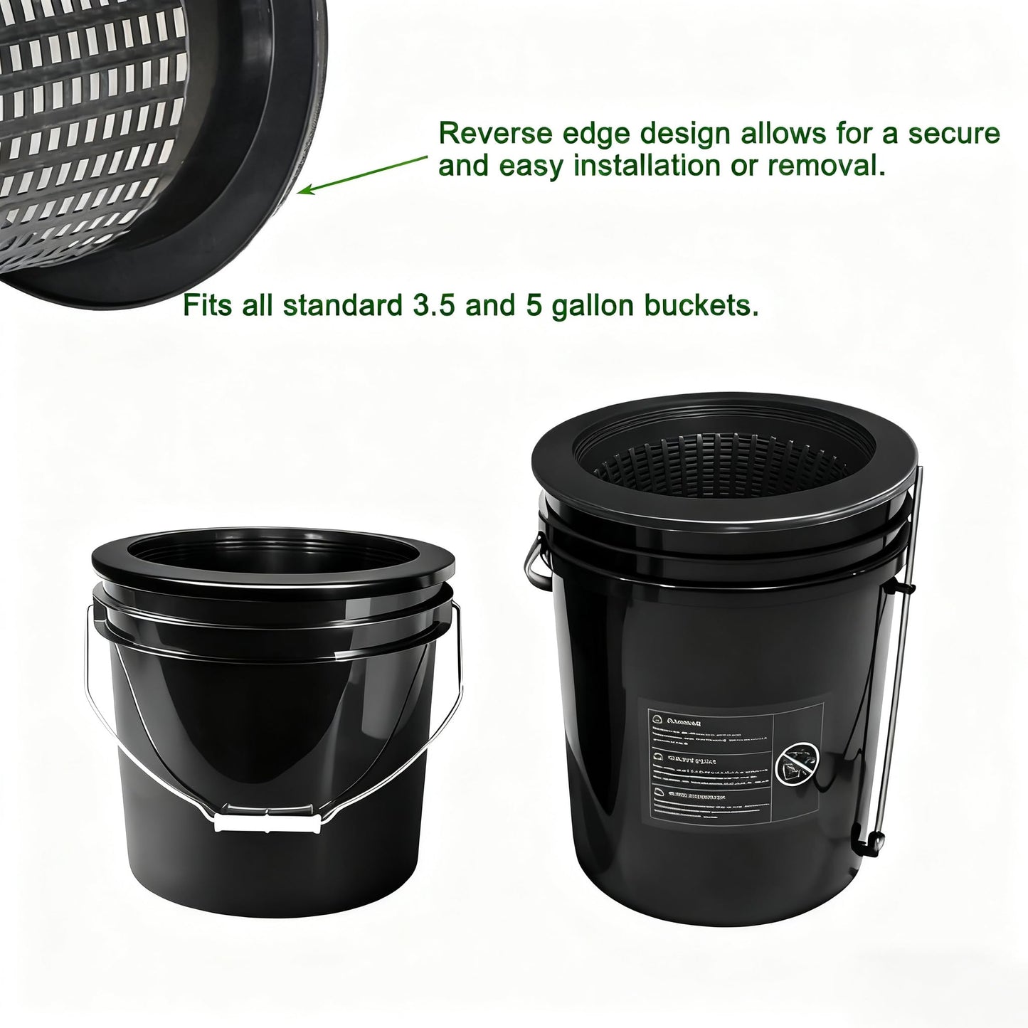 Gyfofix 3 & 5 Gallon Bucket Lid Hydroponic Plant Pot, Small/Medium/Large Opening Mesh Net Cups for Indoor Outdoor Hydroponics Growing System - Medium Opening for Most Hydroponic Crops (2 Pack)