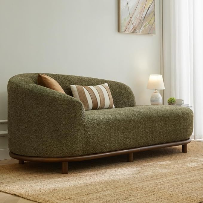 Christopher Knight Home Bouclé Chaise Lounge Sofa Mid Century Modern