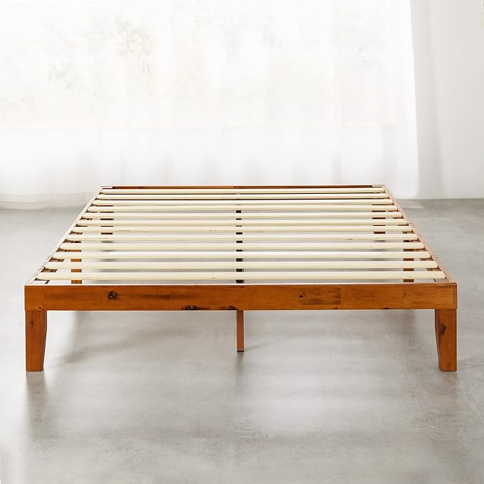 Mellow Naturalista Classic 12-Inch Solid Wood Platform Bed | Wooden Slats