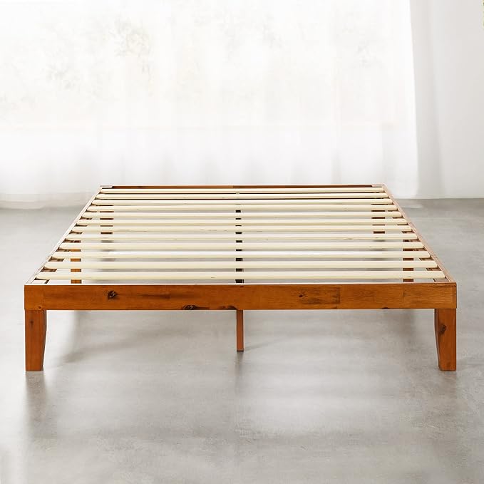 Mellow Naturalista Classic 12-Inch Solid Wood Platform Bed | Wooden Slats