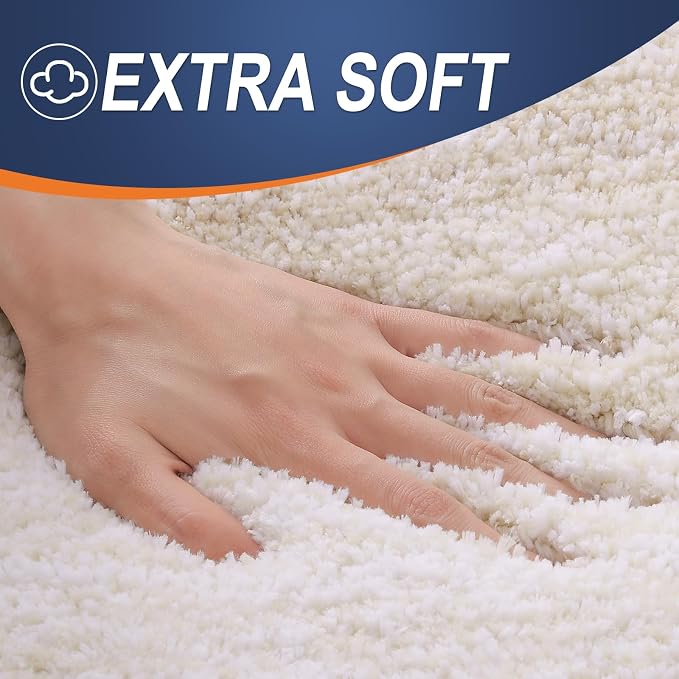 OLANLY Bathroom Runner Rugs Mat 70x24, Extra Soft Absorbent Microfiber Bath Rugs, Rubber Backing, Quick Dry, Washable Long Bath Mats for Bathroom, Tub and Shower, Home Decor Accessories, Light Beige