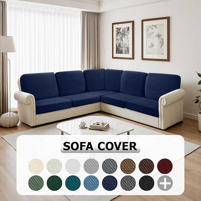 Arfntevss Velvet Corner Sectional Couch Covers Slipcovers L Shape Couch Cushion
