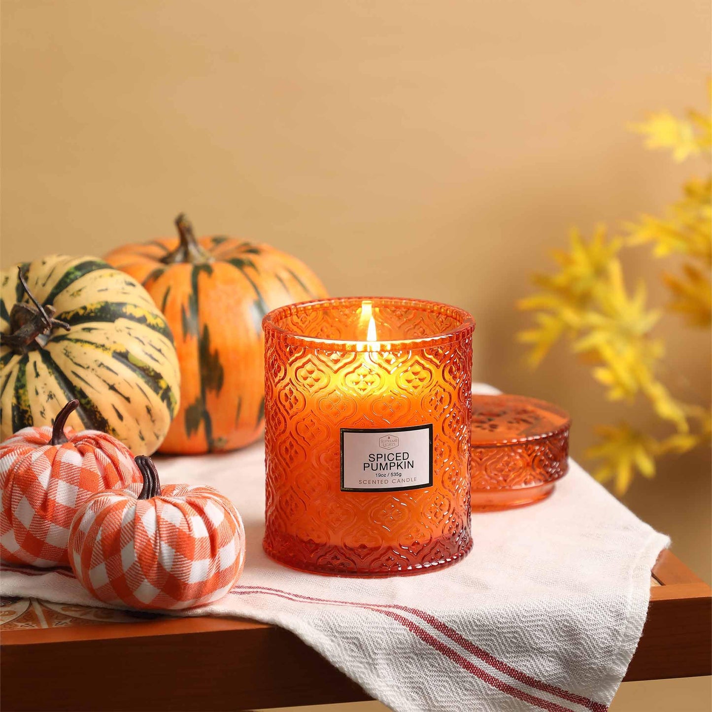 Fall Candle, Harvest Pumpkin Spice Candle, 19oz Large Fall Scented Candles Gifts for Women, Thanksgiving Candles, Thanksgiving Table Centerpiece, Farmhouse Harvest Decorations for Autumn Home Decor