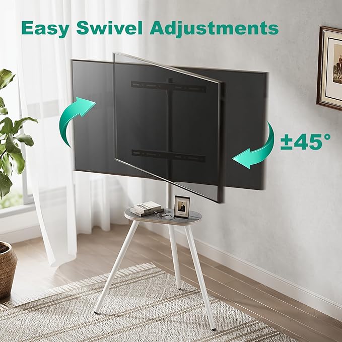White Metal Tripod Easel TV Stand