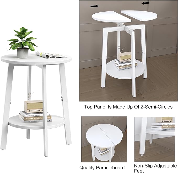 sthmec Side Table Set of 2, Small Round End Table