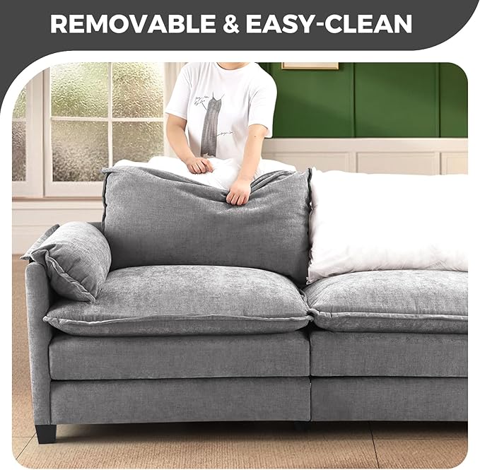 ELUCHANG 116" Modular Sectional Sofa, Comfy Cloud Couch, L Shaped Deep Seat