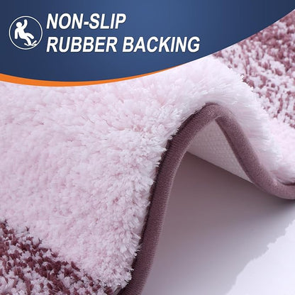 OLANLY Large Bathroom Rugs Mat 45x27, Extra Soft Absorbent Microfiber Bath Rugs, Rubber Backing, Quick Dry, Machine Washable Bath Mats for Bathroom Floor, Tub and Shower, Home Decor Accessories, Mauve