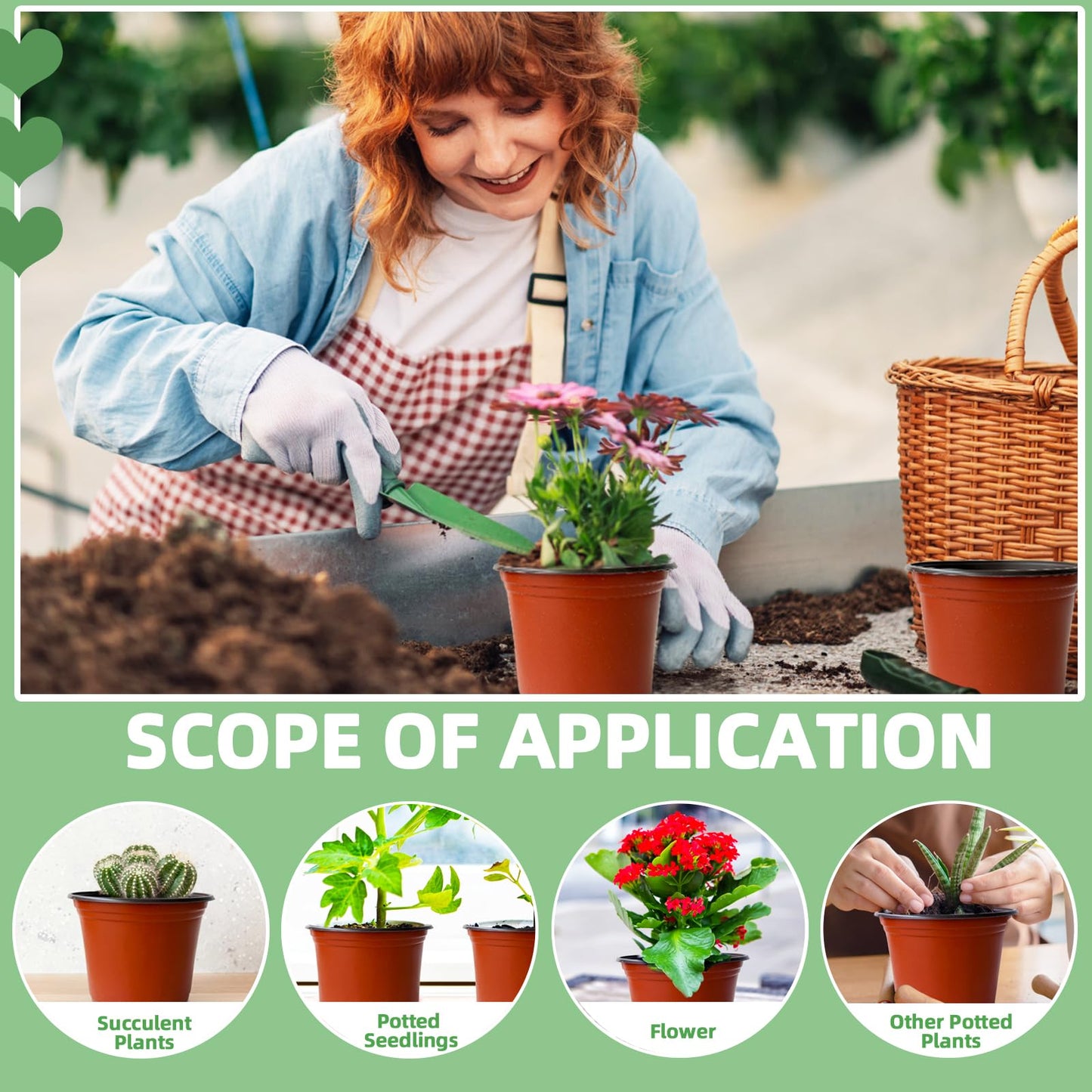 Baaxxango 100 Pcs Plant Nursery Pots,6 Inch Thicker Plastic Seedling Pots with Holes,Seed Starting Pot Flower Plant Container for Succulents,Seedlings,Cuttings,Transplanting