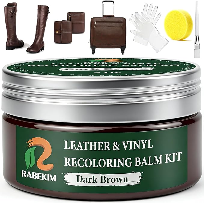 Dark Brown Leather Repair Kit, Leather Recoloring Balm – Restore & Repair Faded