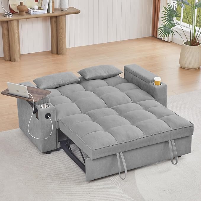 Auvsoce 65'' Convertible Sleeper Sofa Bed
