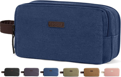 Sooez Large Pencil Case Pouch, Extra Big Pencil Pouch Pencil Bag with PU Handle & Zipper, Sturdy Pen Case with 3 Compartments, Aesthetic School College Supplies Organizer for Men Women Boys, Blue