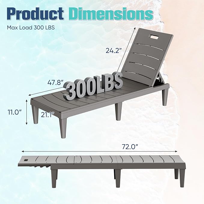 Devoko Outdoor Chaise Lounge Chair Set of 2