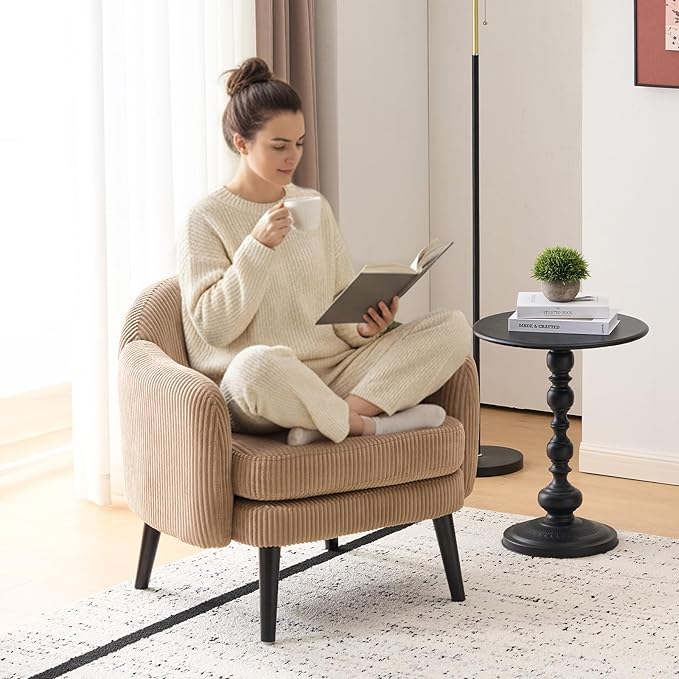 VINGLI 30.3" Wide Modern Barrel Accent Armchair