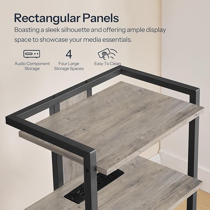 HOOBRO 4-Tier AV Media Stand, Media Console