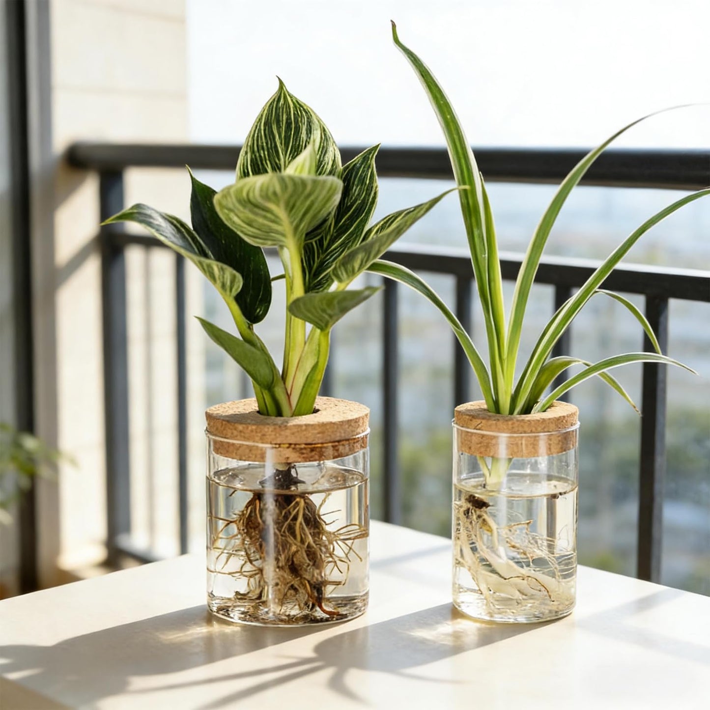 Glass Propagation Stations for Plants, Propagation Flower Vases Set, Hydroponic Glass Container Vase, 2 Large & 2 Small for Desks Houses Garden Decorations Home Kitchen Decorations and Gifts