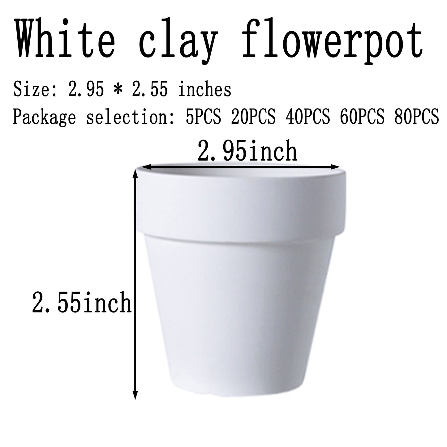 XXYXXY 40 Pieces 2.95 inch Mini with Drain Holes Juicy Flowerpots Home Office, Windowsill, Wedding Decoration Flowerpots（White）