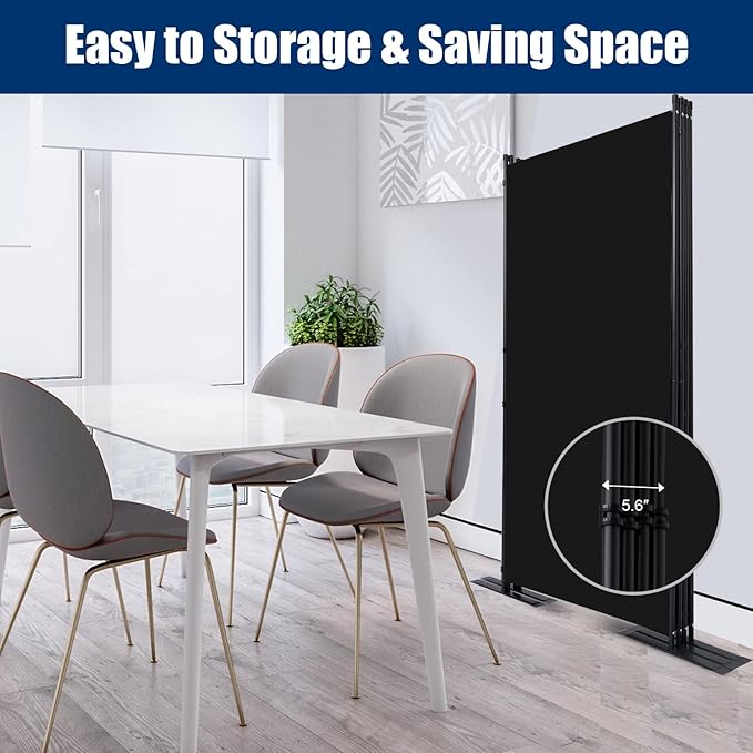 Room Divider 6FT Portable Room Dividers and Folding Privacy Screens, 4 Panel