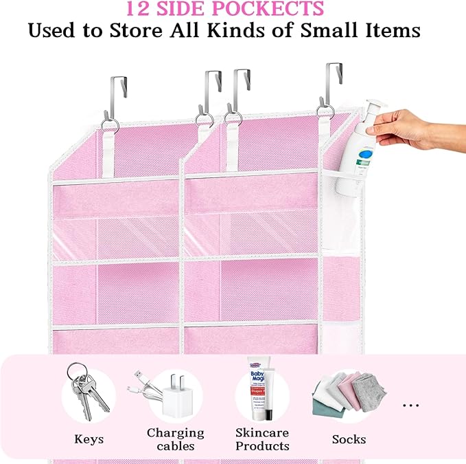 Over The Door Organizer 6 Tiers, Extra Large Behind Door Storage of 12