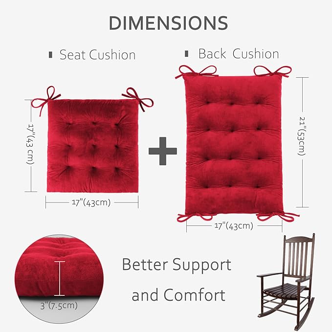 ELFJOY Rocking Chair Cushion Large Rocking Chair Pads